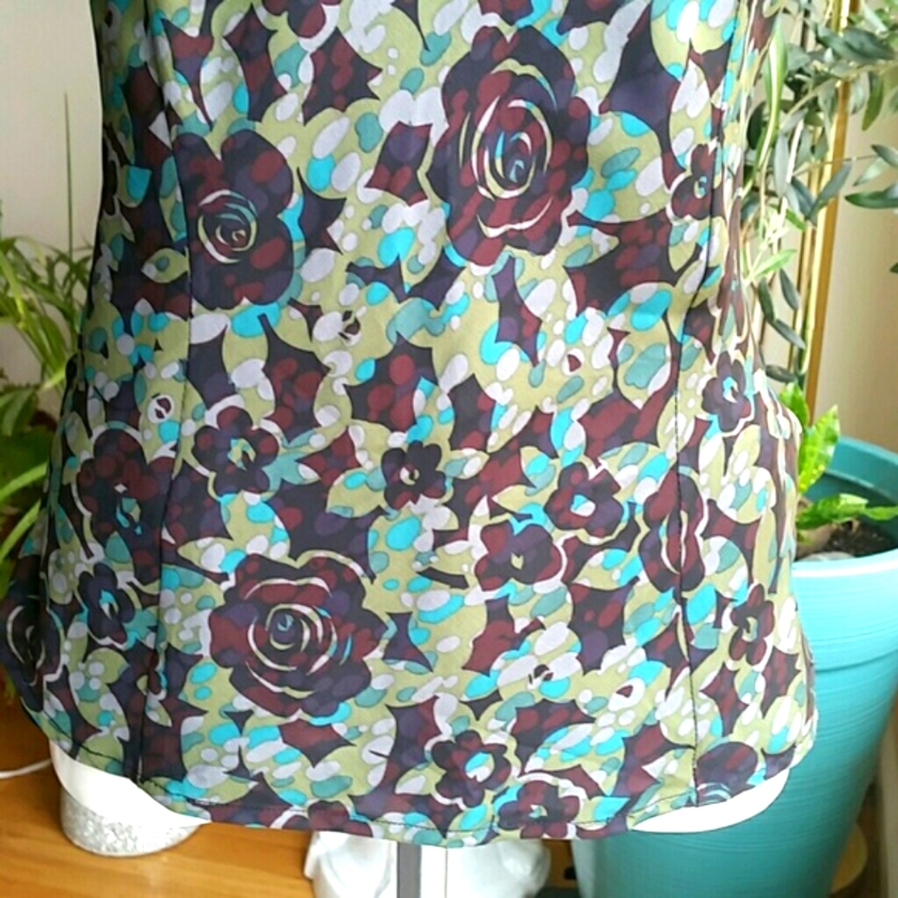 Valerie Stevens Floral Silk Y2K Top Size Medium - Picture 3 of 8